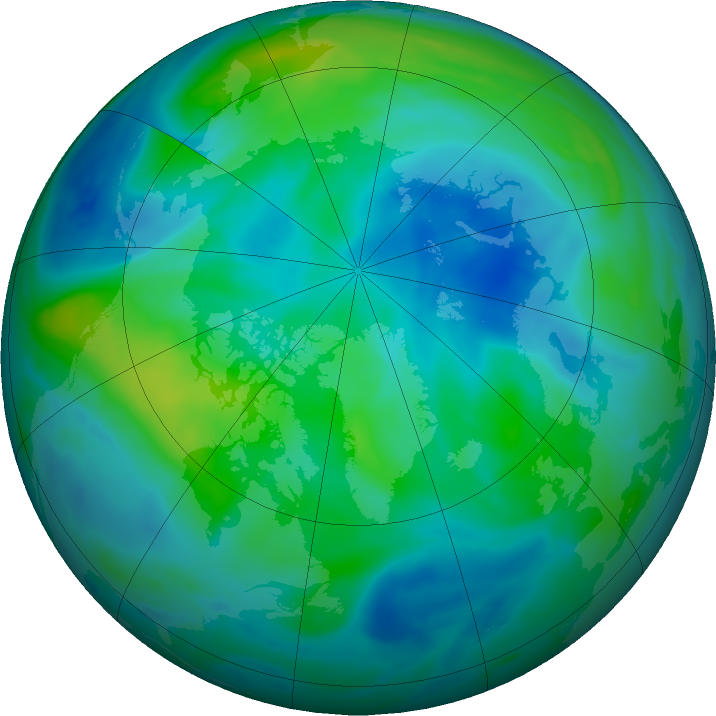 Arctic ozone map for 04 October 2021